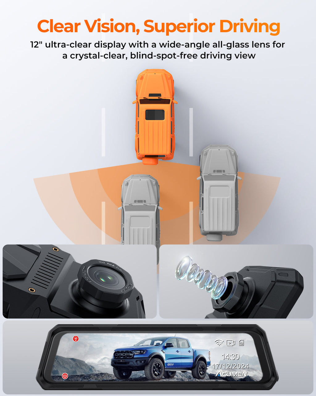 Legend 4-Channel Mirror Dash Cam