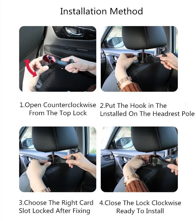 Adjustable Car Headrest Hook & Phone Holder