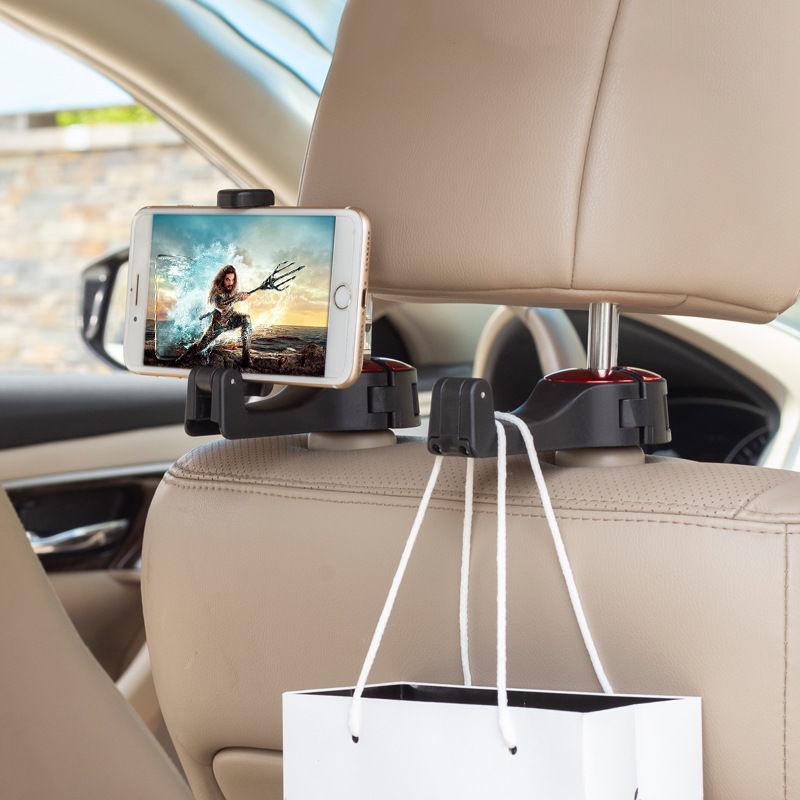 Adjustable Car Headrest Hook & Phone Holder