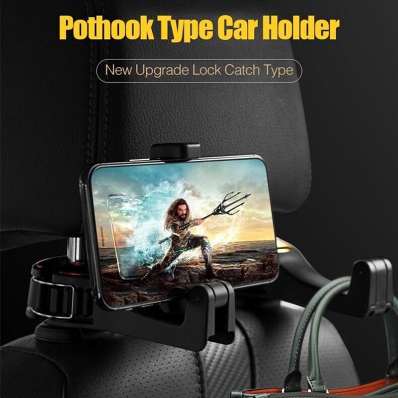 Adjustable Car Headrest Hook & Phone Holder