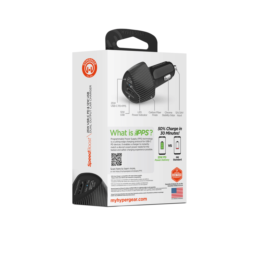 HyperGear SpeedBoost 25W Car Charger