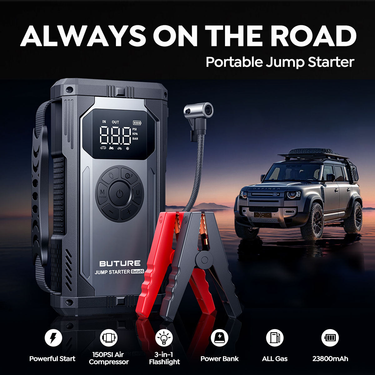 Buture Beta06 Jump Starter & Tire Inflator